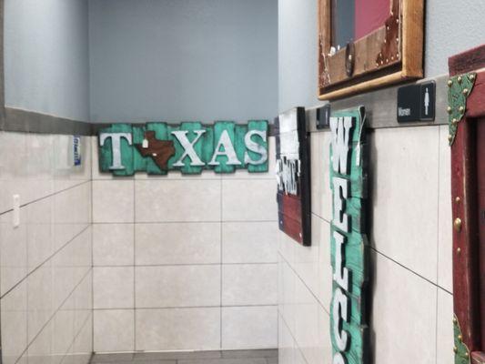 Unique western themed restrooms.