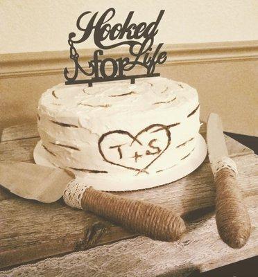 Rustic Wedding Cutting Cake