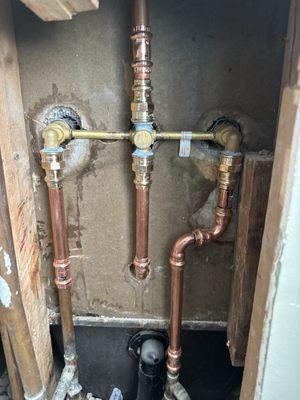 Shower valve plumbing