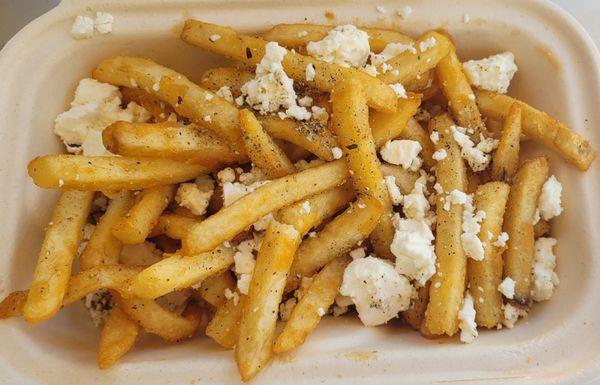 Feta fries with Tzatziki sauce for dipping.