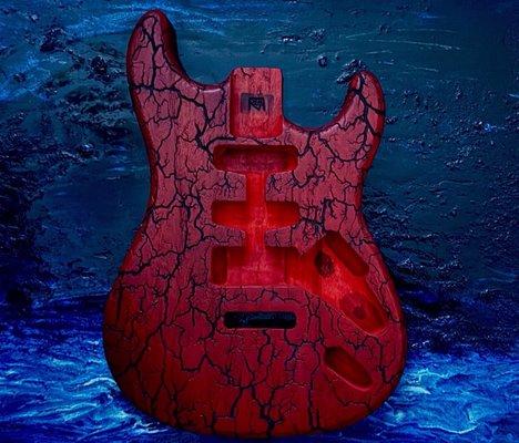 2 custom colors for a Lichtenberg 10K volt guitar body I fractal burned. Visit SearenityArtDesigns.com