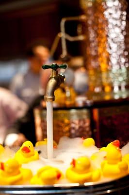 Child's Play prompts Fun Filled Action like thee Theme" Rubber Ducks."
Why not create a Rubber Duck Bath with a suspended Fl...