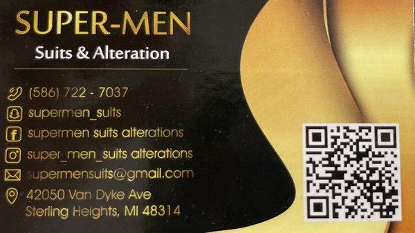 We have the greatest suits 3 pieces for $150 only and we do alterations for men and women same day service