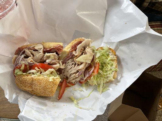 Salami and turkey, look at all that meat! Sooo good!