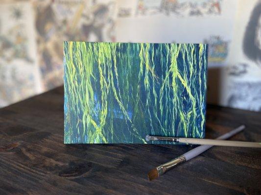 "Willow Leaves" print, taken from "I Wore the Willow" acrylic painting
