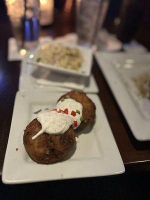 Sides Adult Mac and Cheese and Potato Cakes