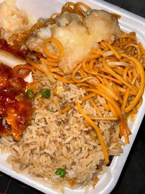 Coconut Shrimp, Orange Chicken, Fried Rice, Chow Mein
