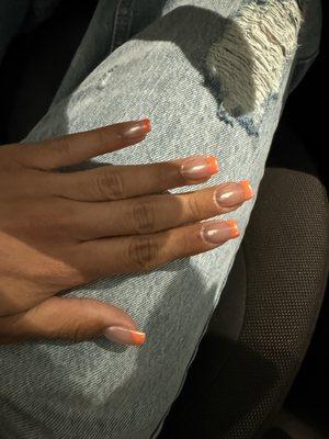 Chrome over bright French tip