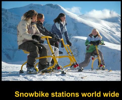 Snowbikes are easy to learn, safe, and fun for the entire family! Also, a great party idea!