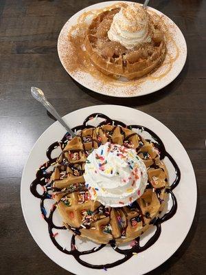Sprinkles waffles and Carmel Apple waffle.
