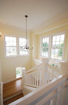 Custom staircase and window casing.