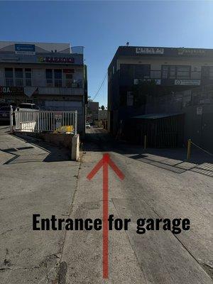 Entrance for garage