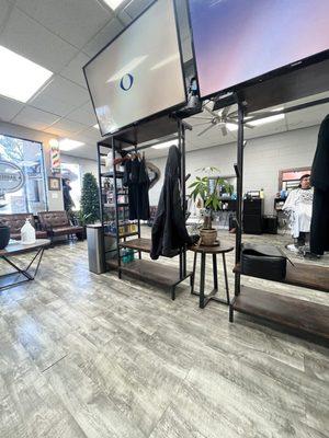 Plenty of seating while you wait and TVs