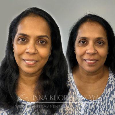 Before / after permanent makeup brows