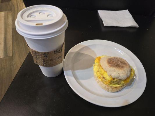 Mocha and Egg and Cheese Sandwich