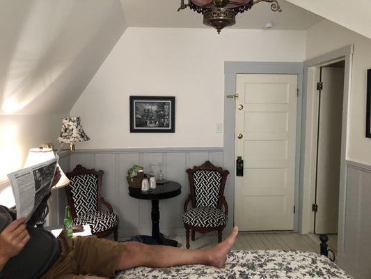 Rendezvous Room- doorway to bathroom off to the right.