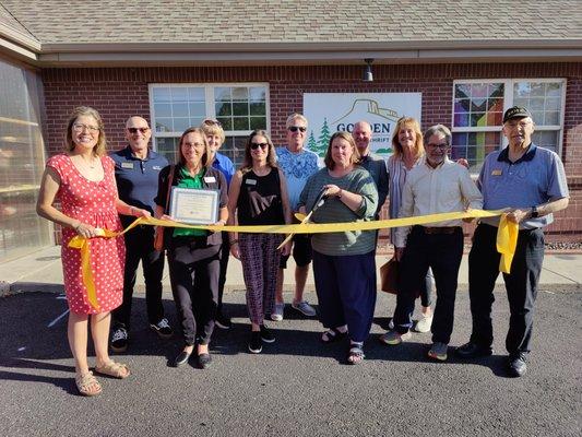 Chamber ribbon cutting for our new name.