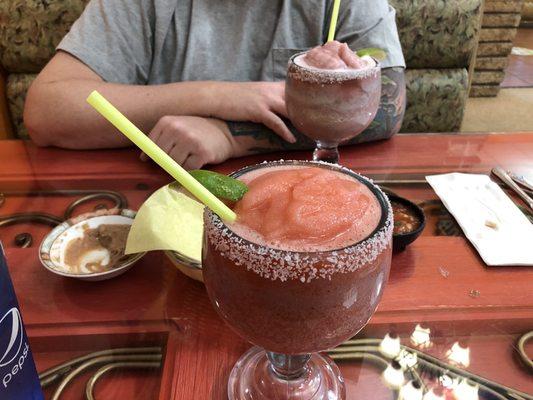 Strawberry and Blackberry margaritas