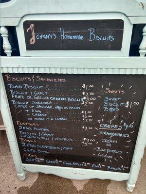 Johnny's everyday menu. I definitely want to try the crepes.