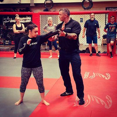 Standing self-defense is just one element of our instruction.
