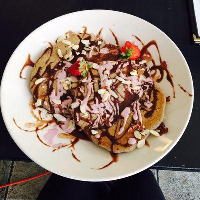 Strawberry pancakes vegan and delicious :)