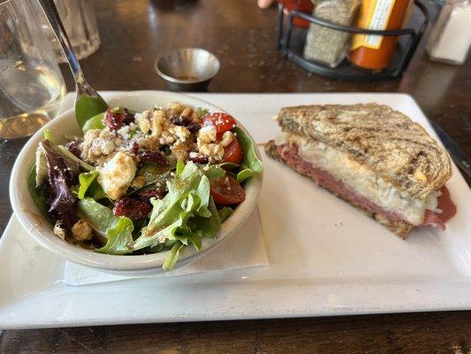 Ruben sandwich and salad