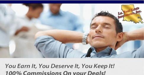 Growing Business Needing Real Estate Agents 
 Up To 100% Commission Plans 
 www.lareii.com  for details