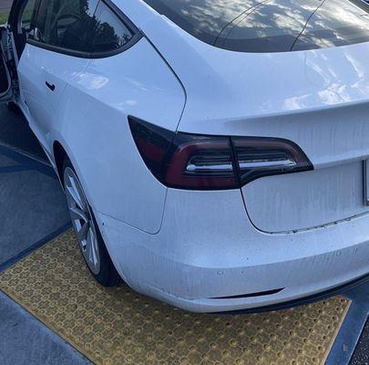 Look how dirty car was and look at the trunk that is over the fender