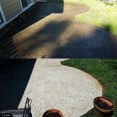 Exposed aggregate before and after picture