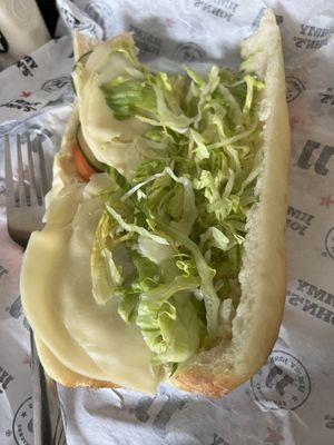 #6 The Veggie - cheese, lettuce, tomato, cucumber, avocado spread & Mayo.