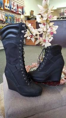 These boots have been customized by my wife at the request of a client who couldn't get them over her calves.