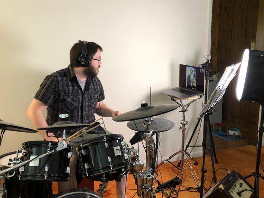 Online drum lesson