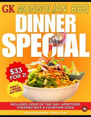 They even have a dinner special for $33! Must dine in