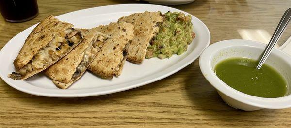 Chicken mushroom quesadilla