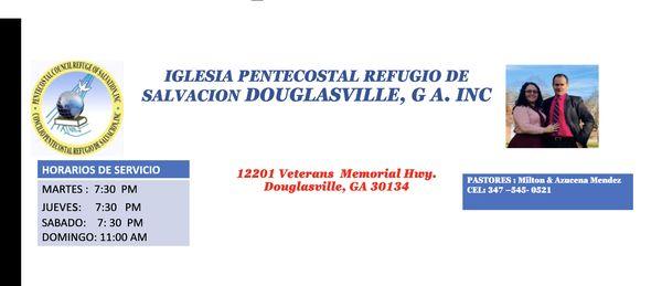 Iglesia Pentecostal Refugio de salvación douglasville G. A