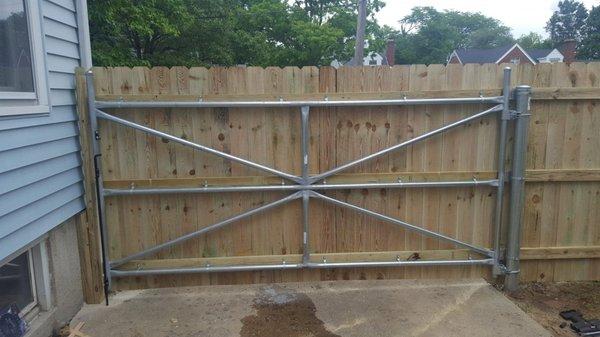 Metal reinforced Wood Fencing Gate by Dixie Fence in Dayton, OH