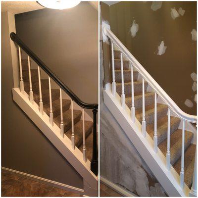Stairwell stained wood to Fresh Coat paint!