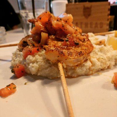 Blackened Shrimp with White Cheddar Grits. Delicious.