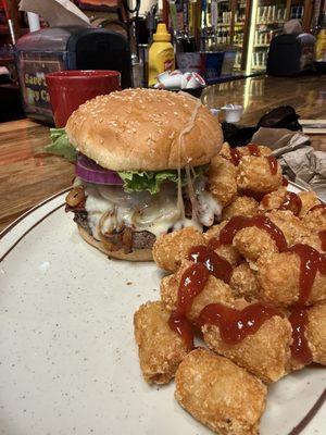 Best damn burger and tots!