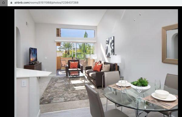 False/Fraud advertisement!!! on airbnb. It implies top floor and high ceiling.