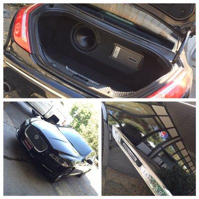 2011 Jaguar. Custom amp and sub install