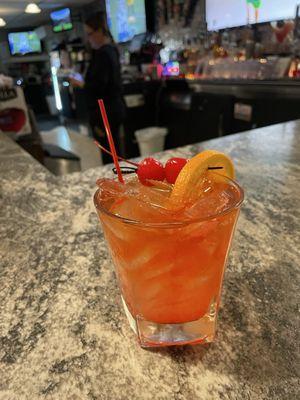 Old Fashioned. Only in the UP & Wisconsin do they ask sweet or sour. (It is not a normal Old Fashioned like the rest of the country).