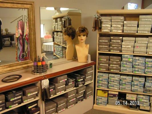 Expect personal service and a private consultation area for selecting your wig.