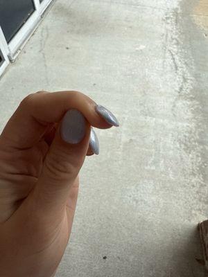 Bubble nail//glue underneath