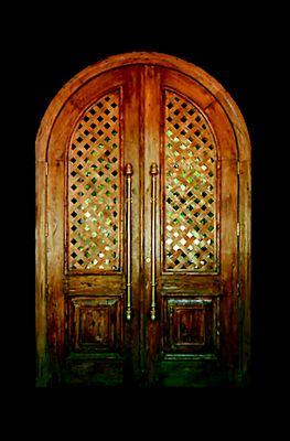 "Old World" Cypress doors with Lattice top panels