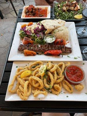 Vegan Saksuka, Adana Kebab & Fried Calamari