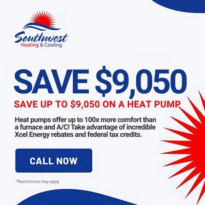 Save up to $9,050 on a Heat Pump!