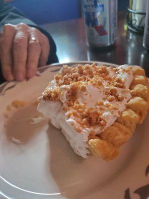 Giant slice of peanut butter cream pie $4.