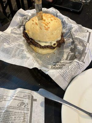 Salty Dog Burger: sour cream; green olives; provolone cheese