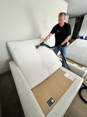Boucle couch cleaning.